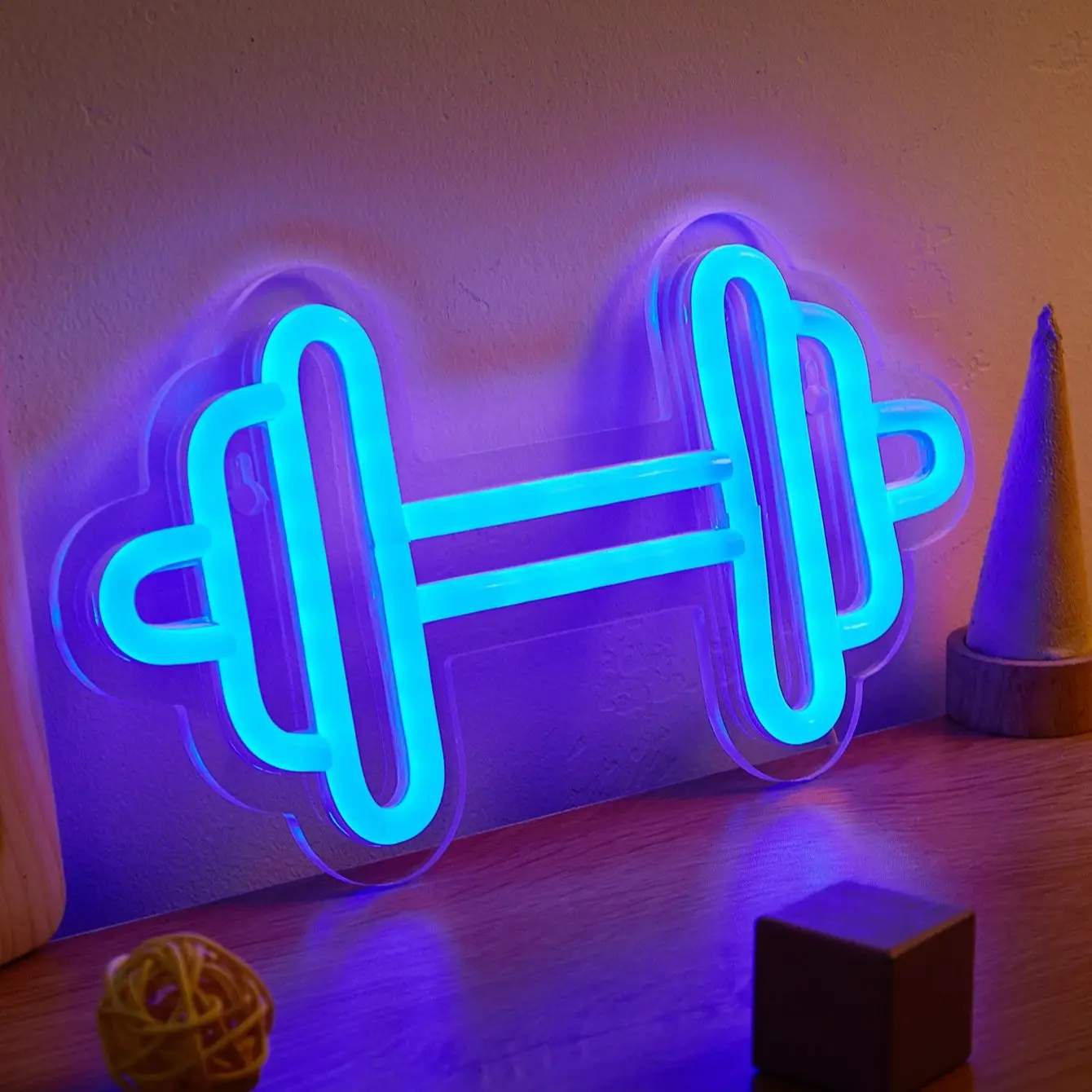 تشي شراء LED النيون الدمبل USB بالطاقة النيون علامات ضوء الليل ثلاثية الأبعاد جدار الفن غرفة نوم غرفة المعيشة مصباح ديكور علامات