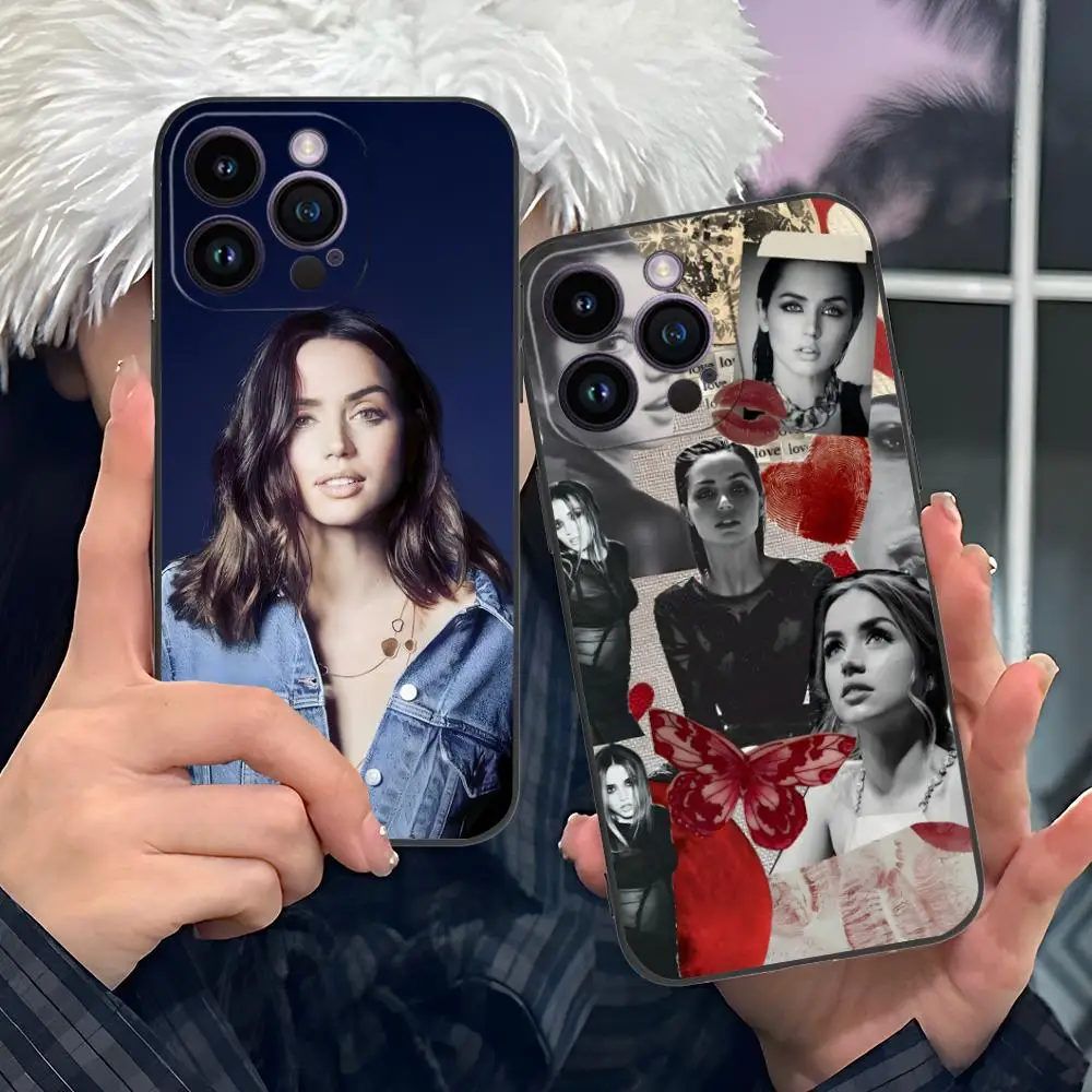 Funda de teléfono móvil Ana de Armas para iPhone 17 16 15 14 13 12 11 X XR XS 8 7 Pro Max Plus Mini cubierta de Color funda de lujo bonita