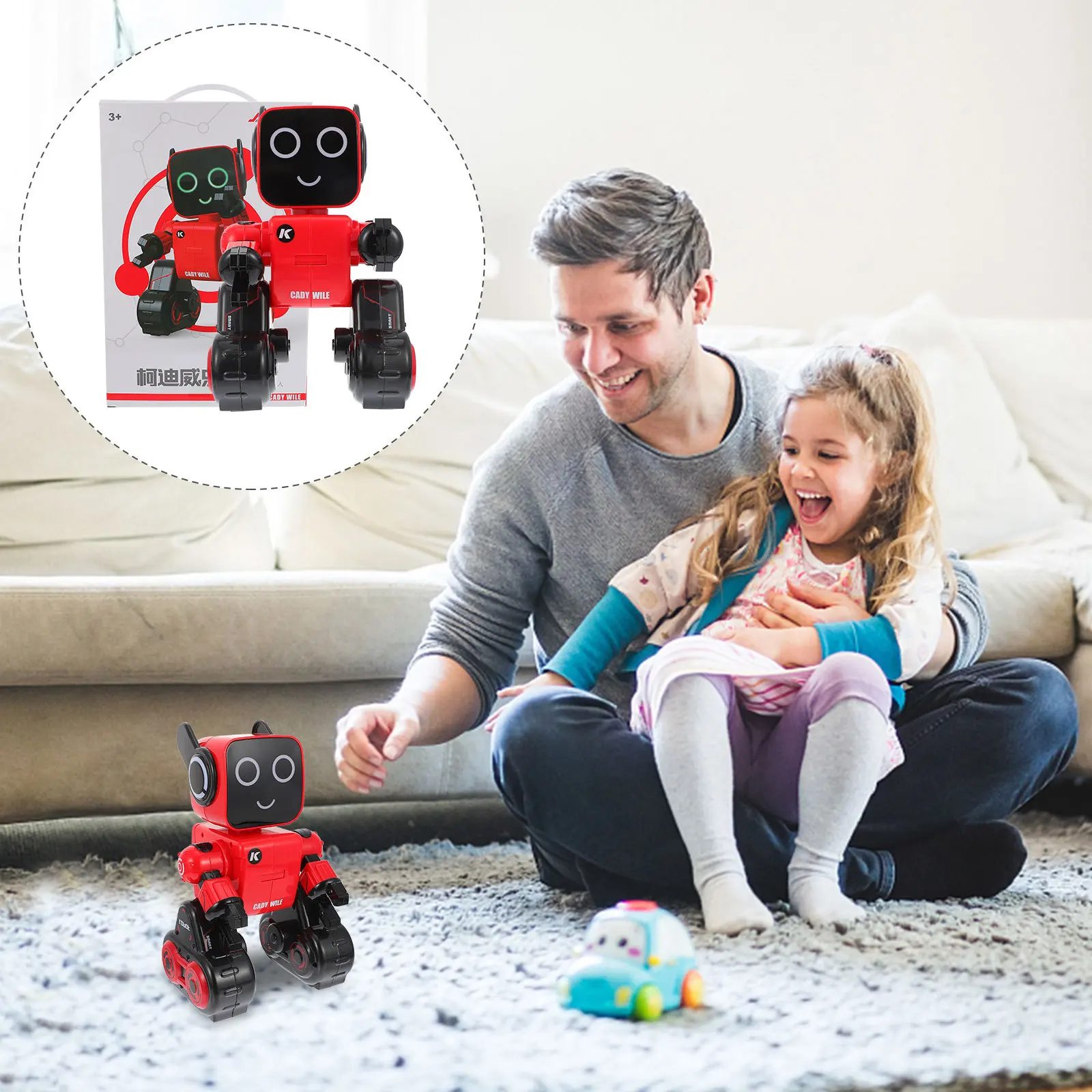 R4 Cady Rc Robot Czerwony 2.4g Inteligentny Robot Humanoidalny Sterowany Gestami i Dźwiękiem, Bank Monet, Interaktywny Robot dla Dzieci