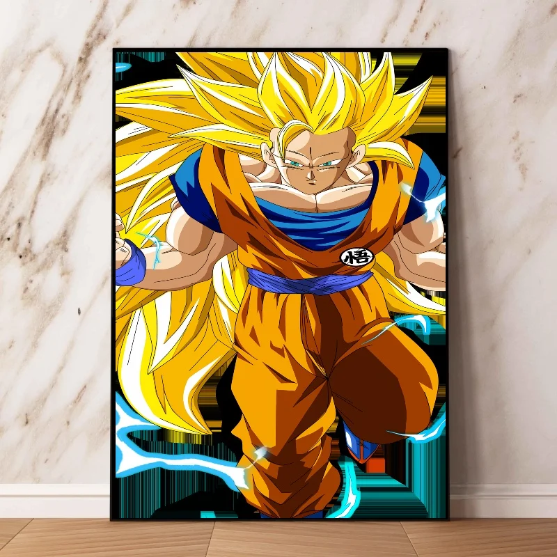 Dragon Ball Canvas Wall Decor, Sem Poster Emoldurado, Son Goku, Decoração de Quarto Infantil, HD Print Picture, Art Picture, 30-75cm