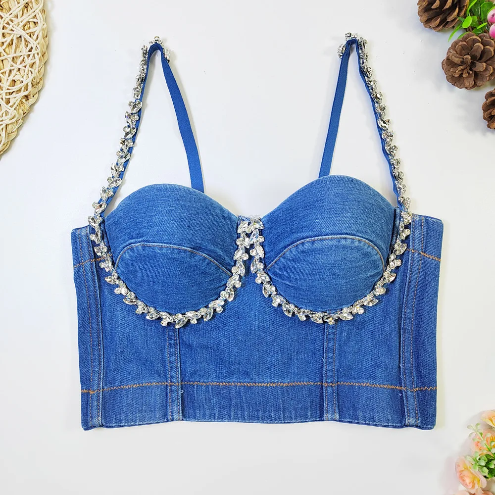 is specially supplied by the source manufacturer of rhinestone beads, denim bra, and sexy spice girl suspender tube top.