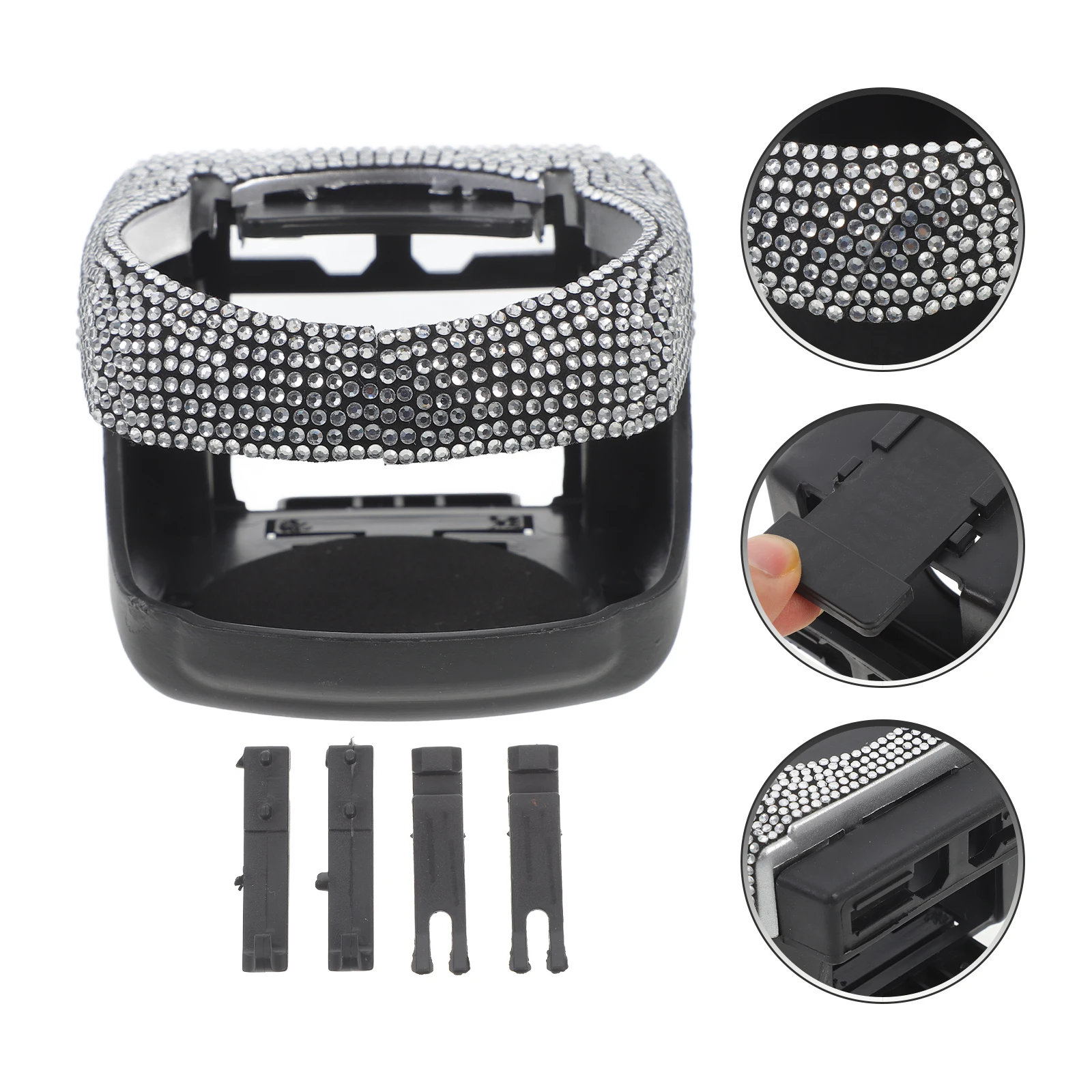 

2Pcs Car Water Cup Holder Rhinestone Mount Diamond Bling Auto Cup Holders Truck Air Vent Bottle Stand MultiFunctional