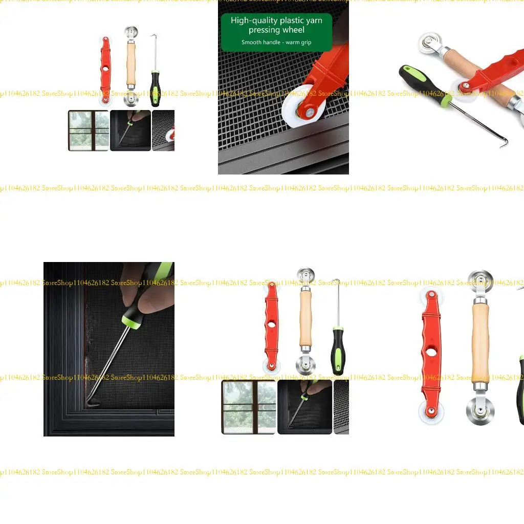 

Q2Q4 3Pcs Screen Spline Roller Tool With Rubber Hook For Window Screen Installation