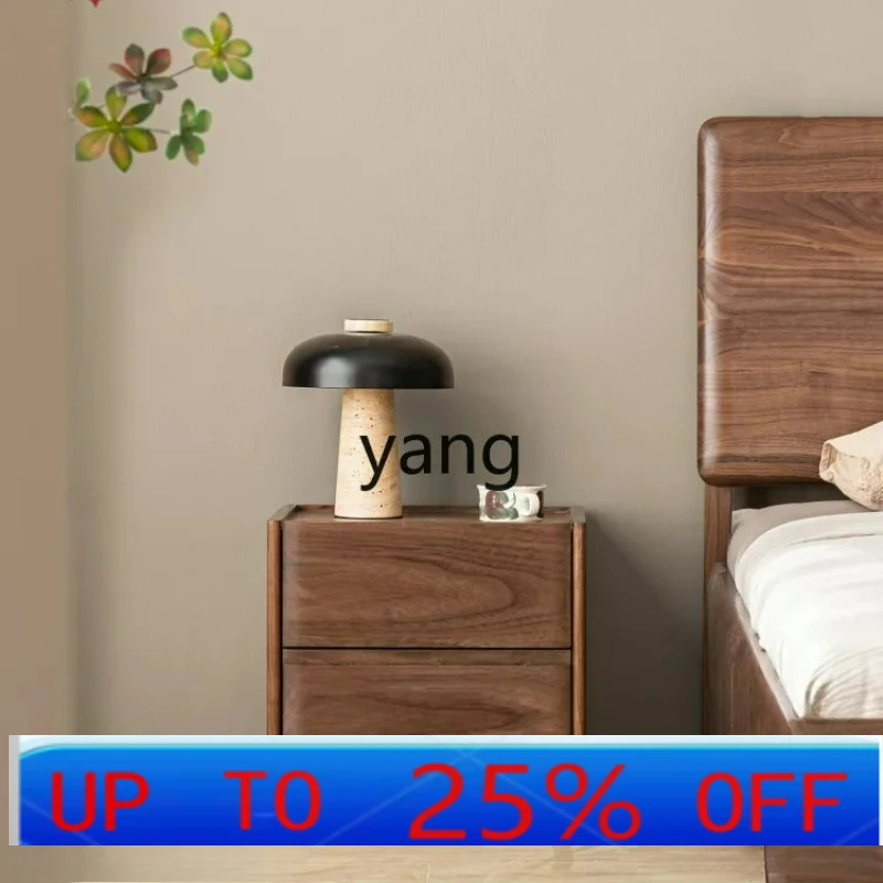 

LTT black walnut bedside table solid wood bedroom storage bedside table