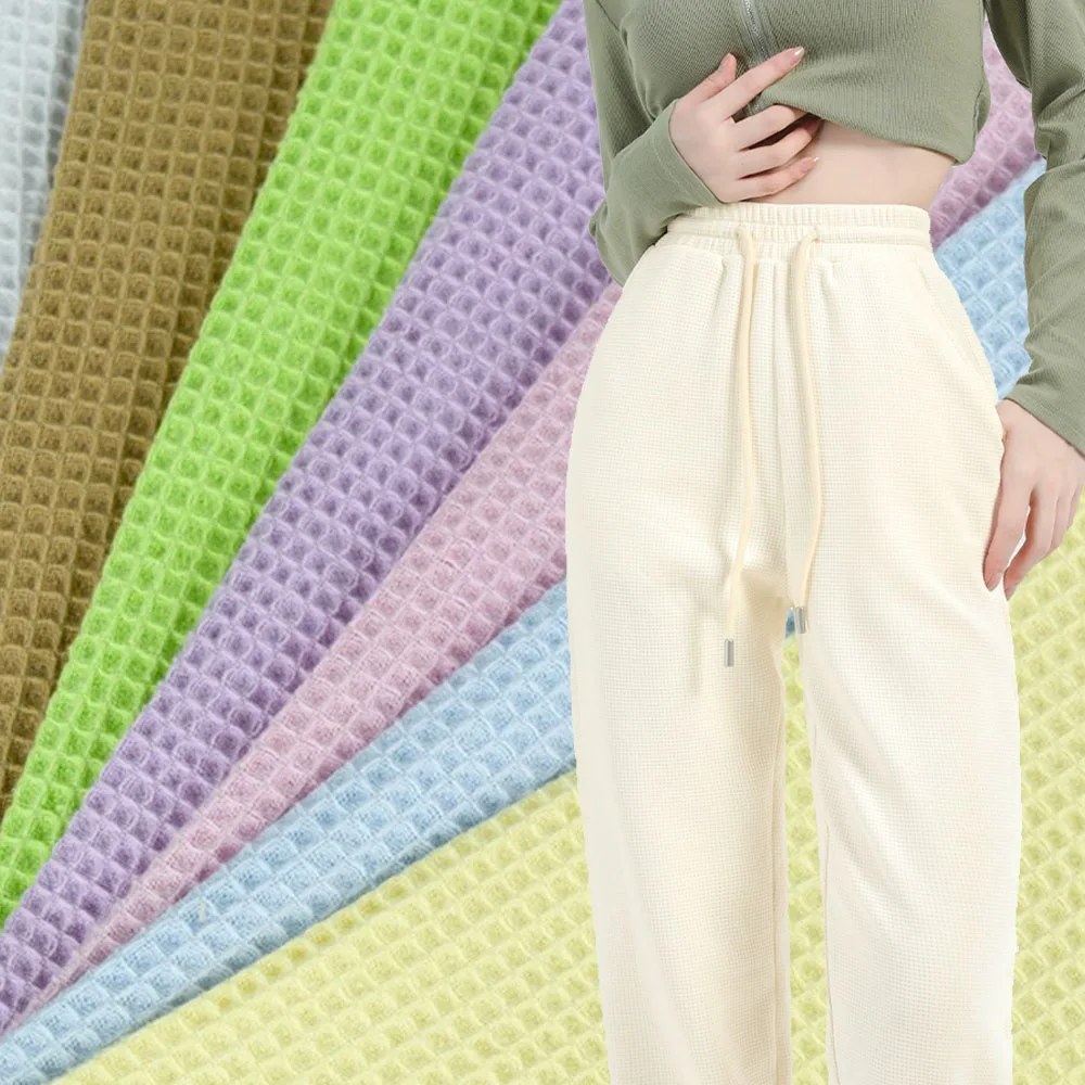 50X150cm Soft Thick Waffle Check Fabric No Lint DIY Handicraft Bathe Towel Sew Woman Clothing Pants Apparel Home Textiles