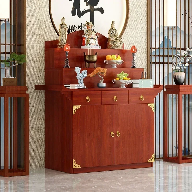 

Altar Buddha Shrine God of Wealth Incense Burner Table Household Economical Three-Layer Tribute Table Chinese Worship Table