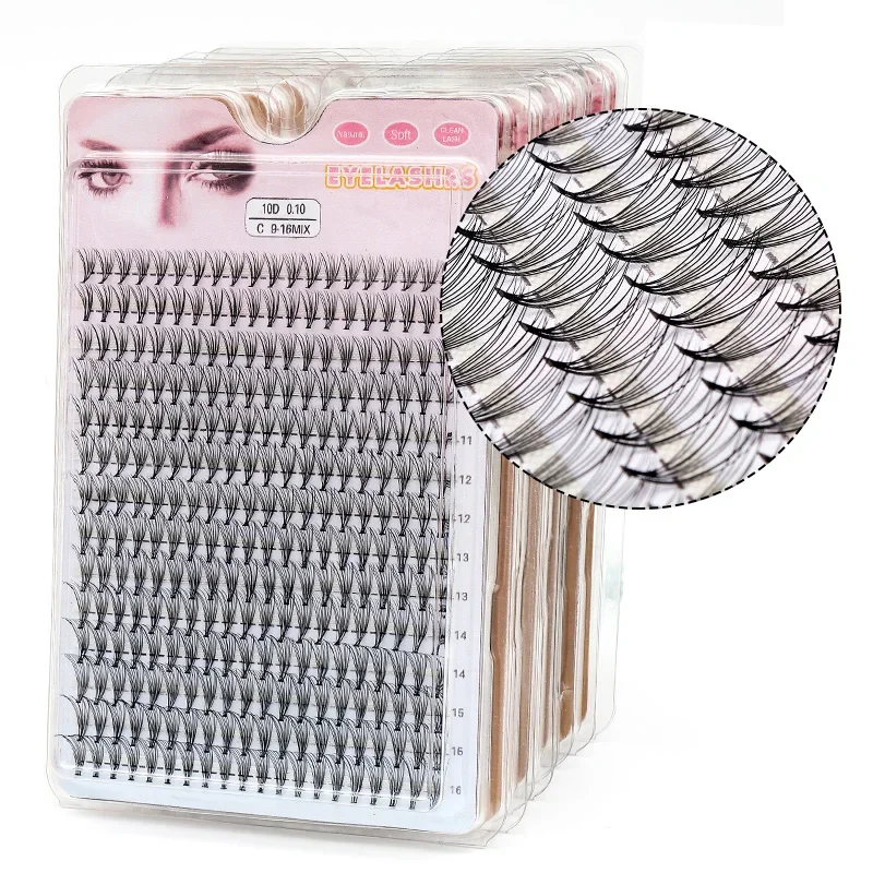 Natural Lashes Wide Stem Individual Lashes D Curl 9-16mm Length DIY Eyelash Extension False Eyelashes Mega Styles Soft Cilios