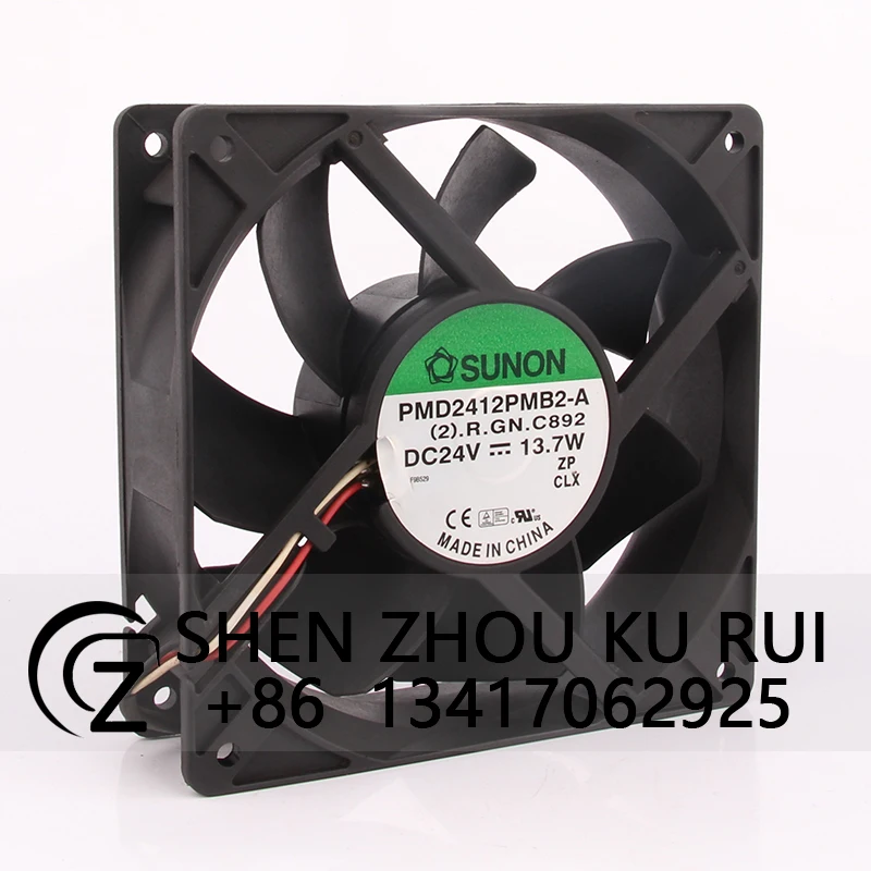 Case Fan for SUNON/Kenchon PMD2412PMB2-A 120X120X38mm DC24V 13.7W 12038 3-WIRE Dual Bearing Inverter Cooling Fan