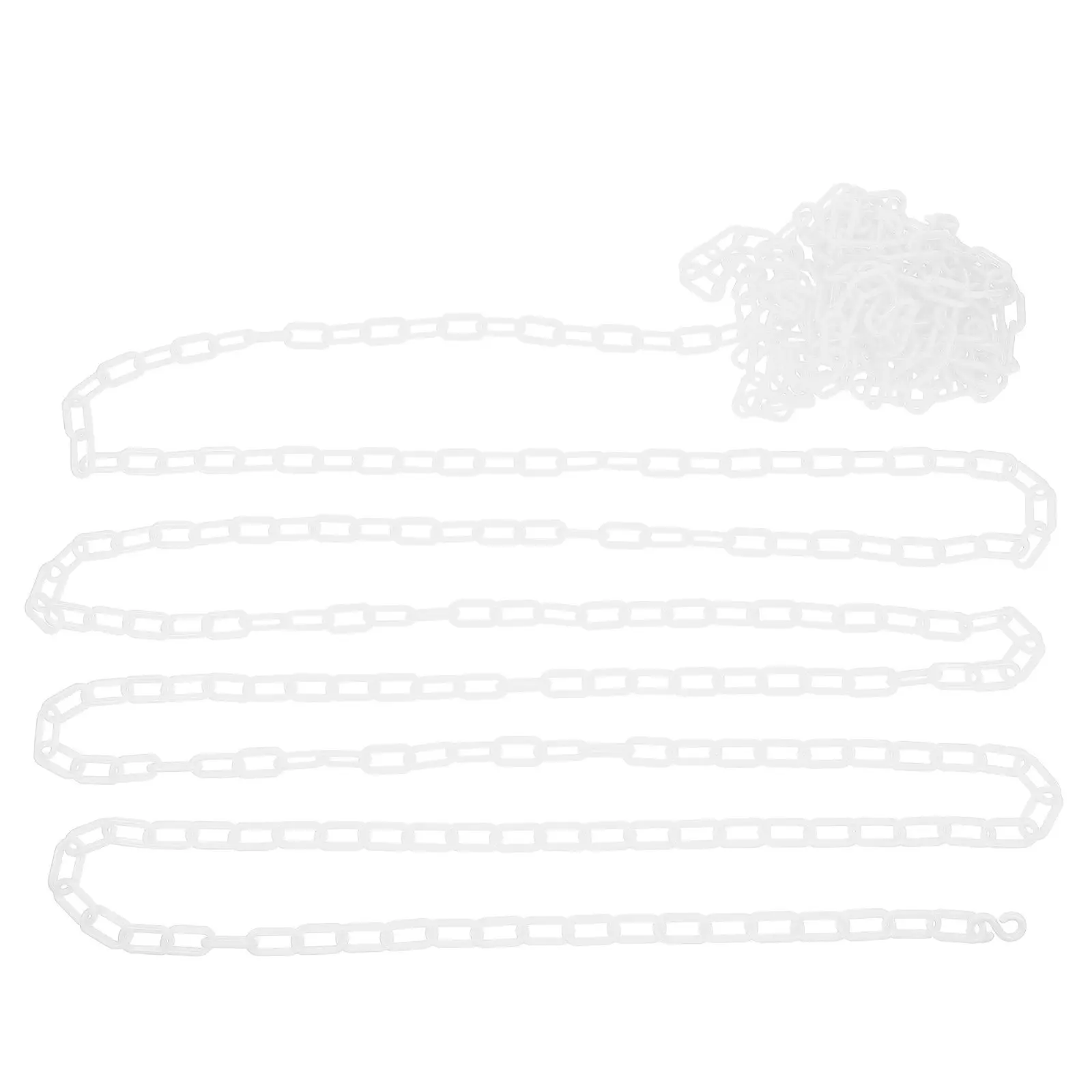 

White Plastic Safety Barrier Chain Sturdy Weatherproof Link DIY Length for Construction Parking Crowd Control Traffic Delineator