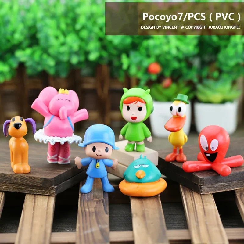 2023 new small P Youyou ornaments Pocoyo doll cake baking hand-made toys doll room decoration kids gifts