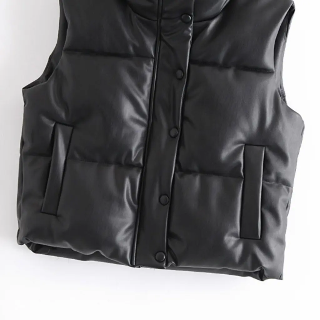 

Зимний женский темпераментный жилет в корейском стиле с воротником-стойкой, модный топ без рукавов для женщин