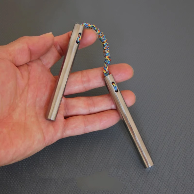 1 pz lega di titanio Mini Nunchucks strumento manuale giocattolo EDC tasca lavorata a mano Begleri abilità giocattolo esercizio dito