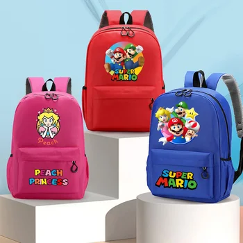 Super Marios Bros 배낭 만화 학생 용품, 학교 가방, 초등 여아 남아 백팩, 여행 외부 책가방, 생일 선물 