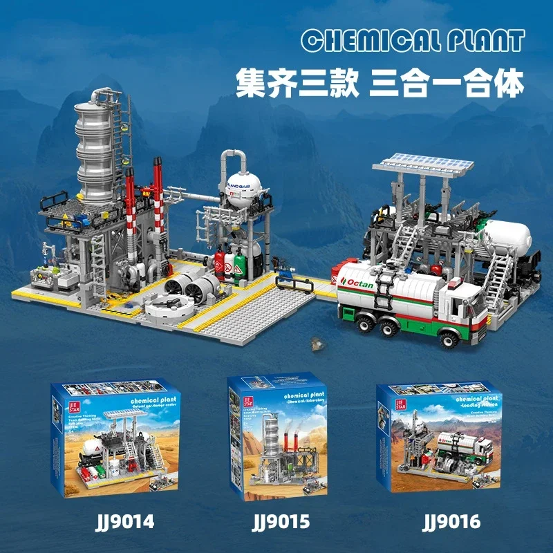 New building blocks toys DIY assembly chemical plant model assembling house building blocks gift