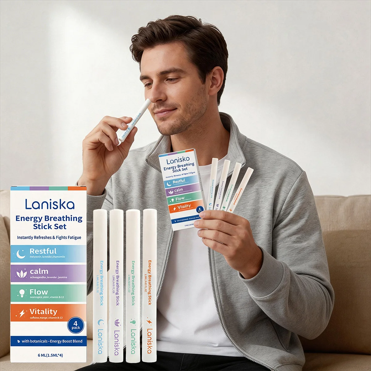 

Набор из 4 травяных стиков для тела: натуральные стики для носа с экстрактами лаванды и календулы, портативные, для расслабляющей терапии, с эфирными маслами