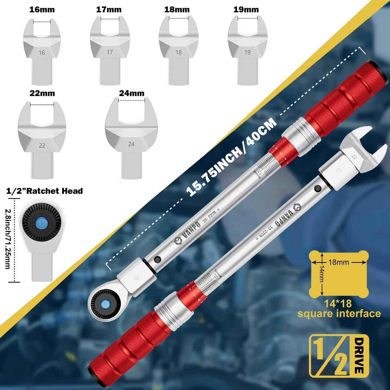 Bike Adjustable Torque Wrench Set Bicycle Repair Tools Kit Mechanical Spanner Wrenches Torque Wrench