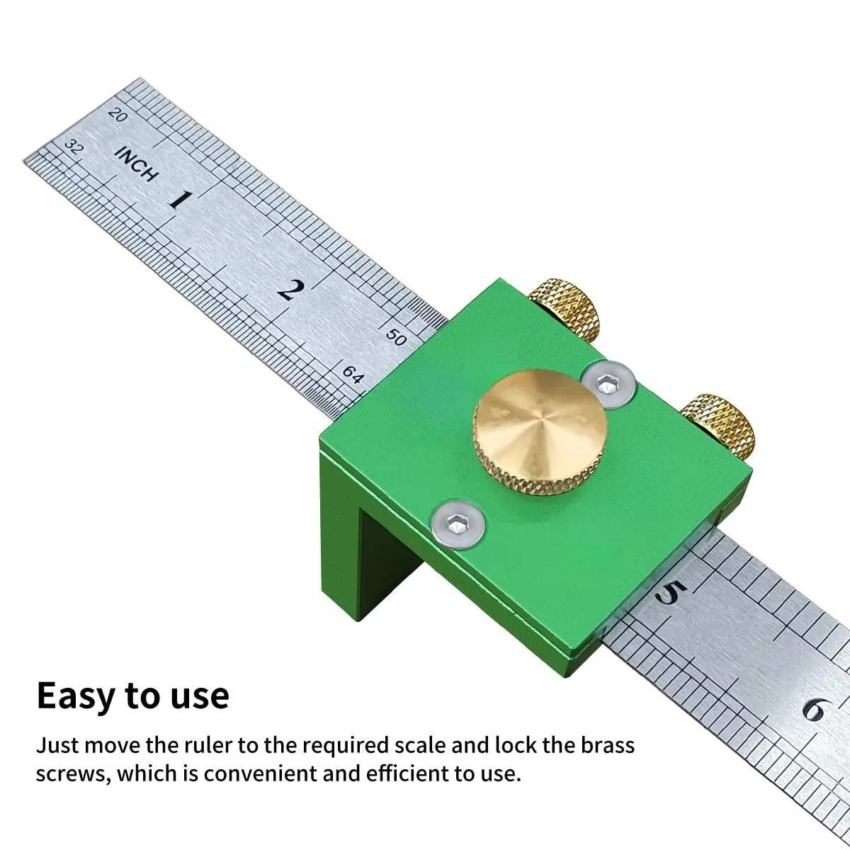 L Shape Positioning Block Woodworking Marking Gauge With Steel Ruler For Accurate Measuring And Marking DIY Carpenter Hand Tool