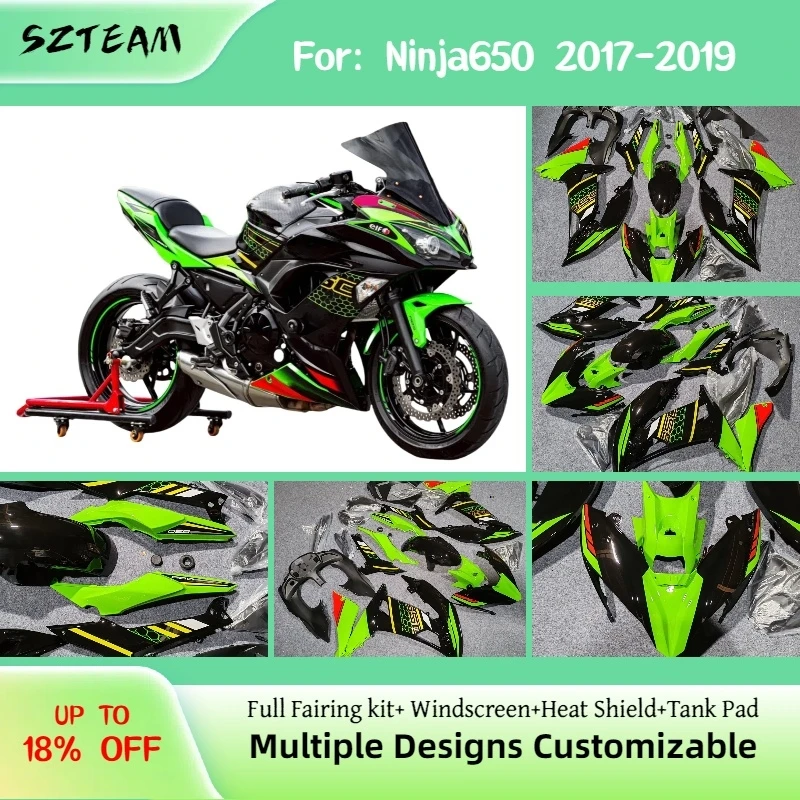 Fairing Kit Ninja650 2017 2018 2019 ABS Cowling Injection Bodywork Motorcycle Fairings for Kawasaki ER-6F 17 18 19 Pro