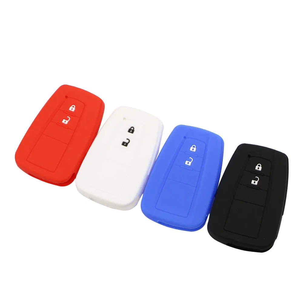 Silicone Car Key Fob Cover Case for Toyota CHR C-HR Camry Prius Prado 2016 - 2021 2 3 Buttons Remote Keyless