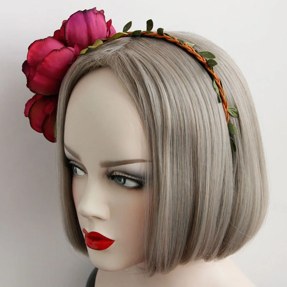 

Simulated Flower Headband for Women Girls Hairband The Flowers Red Simulation Miss