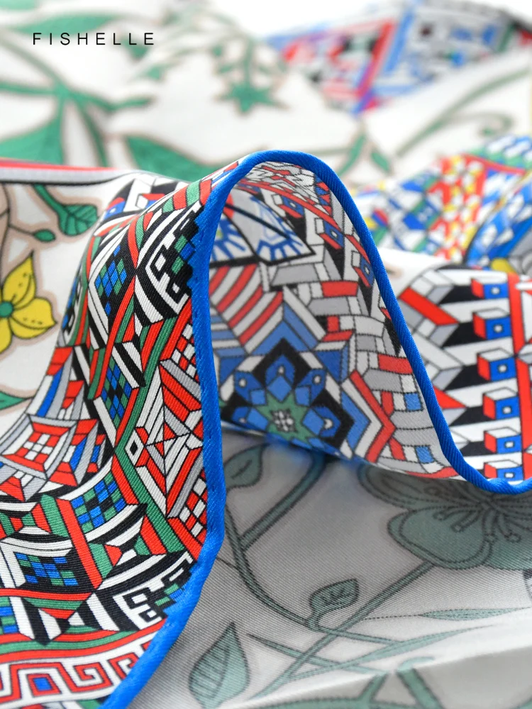 Nueva bufanda de seda de 100% de leopardo verde, chal de sarga para mujer, Bandana Hijab, regalos de lujo, diadema para mujer, bufandas, pañuelo de 90CM