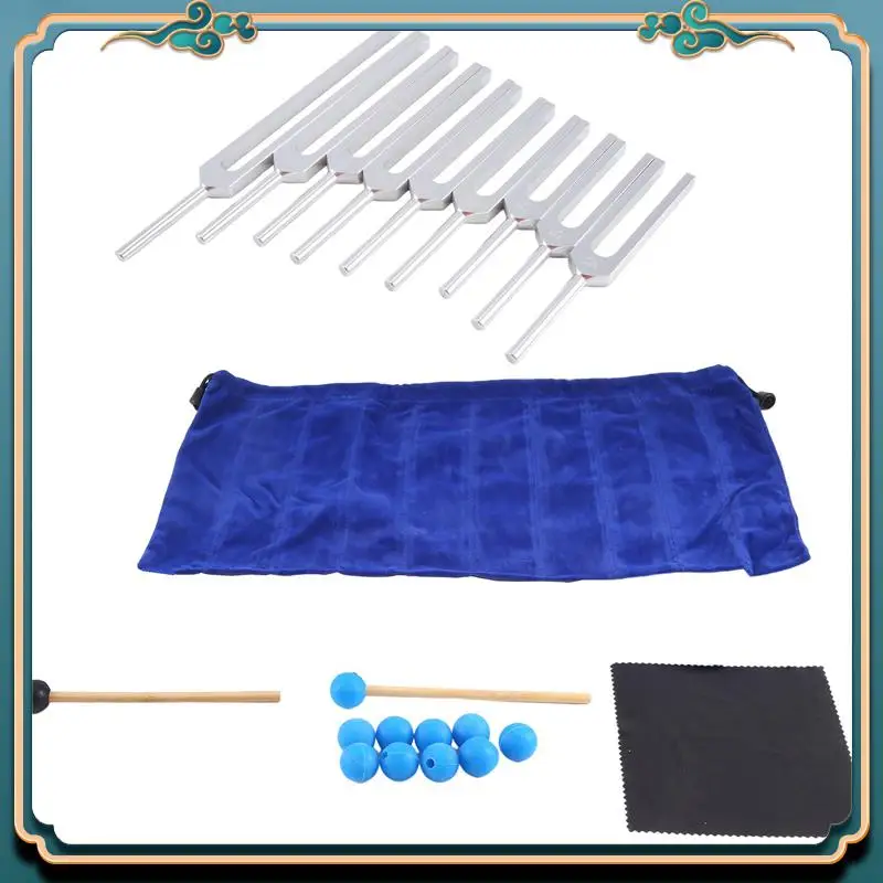 

9Pcs Tuning Forks Sets Massage Ball For Healing Chakra Sound Therapy Keep Body,Mind And Spirit In Perfect Harmony Easy To Use ,A