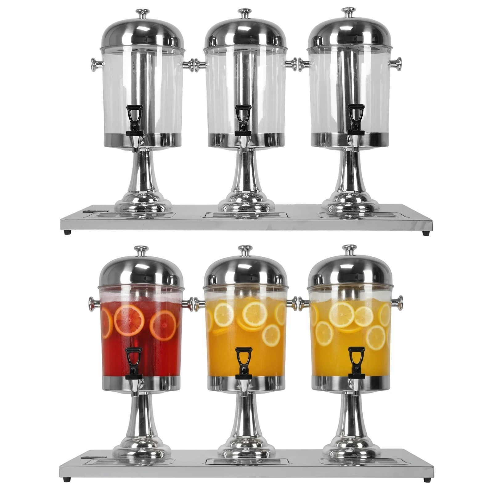 

24L Stainless Steel Commercial Beverage Container with Spigot Restaurant Juice Machine with Ice Core for Home Parties Restaurant