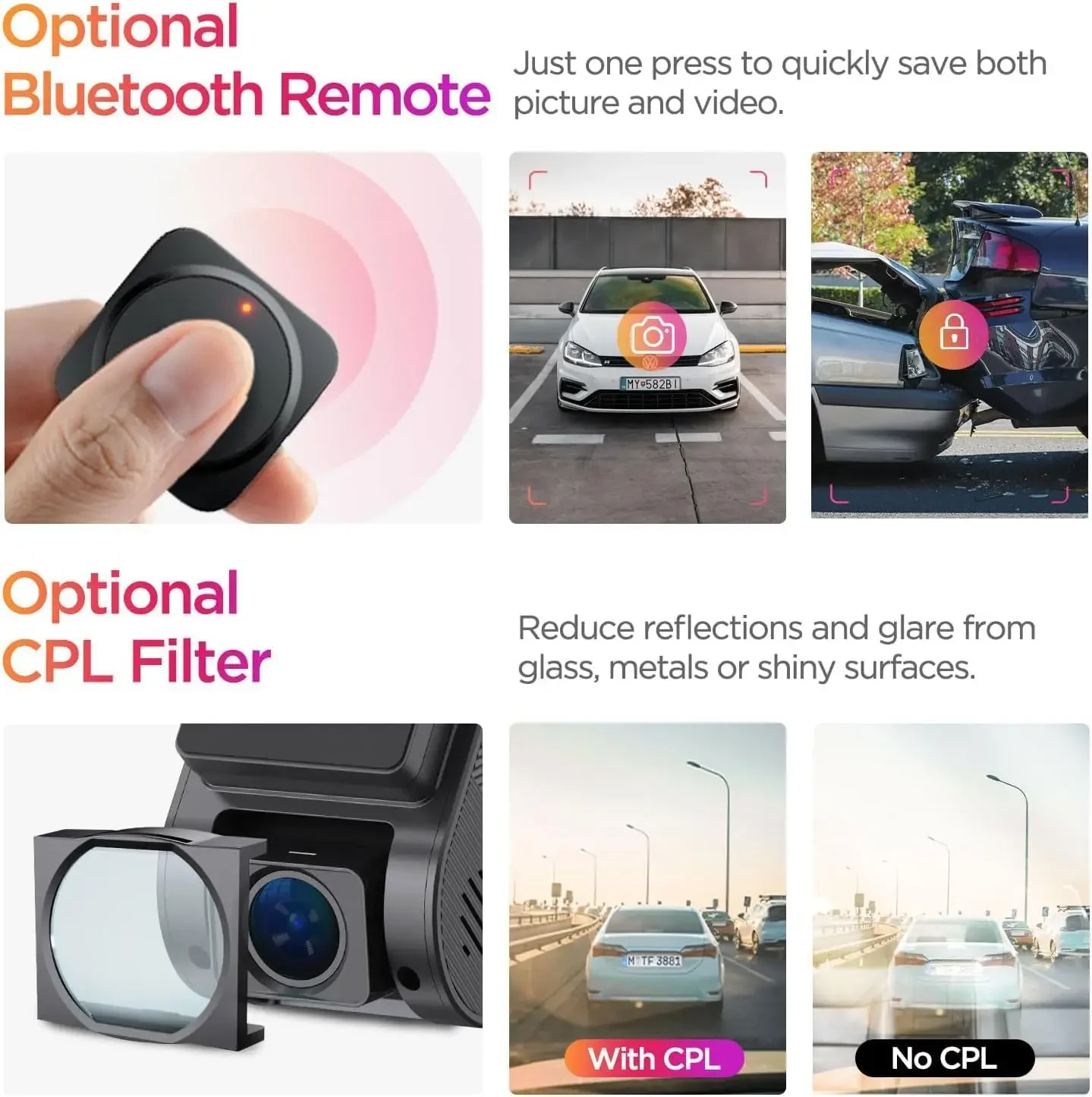 

camping A119 Mini 2, 2 Sensor, 2K 60fps/HDR 30fps Voice Control Car Dash Camera with 5GHz Wi-Fi GPS
