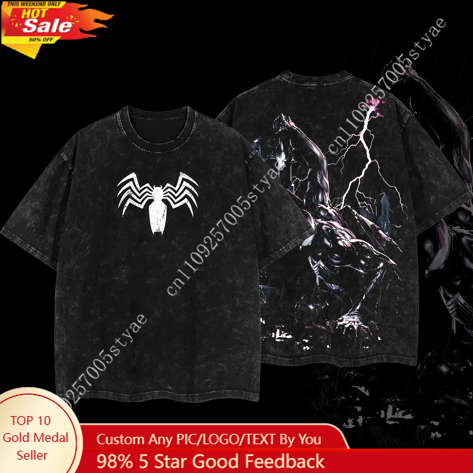 

Superstyle Friendly Neighborhood Spidey Hero Dark Mutation Shadow Wallcrawler Symbiote Hero MCU Comic Double Printed Oversize Li