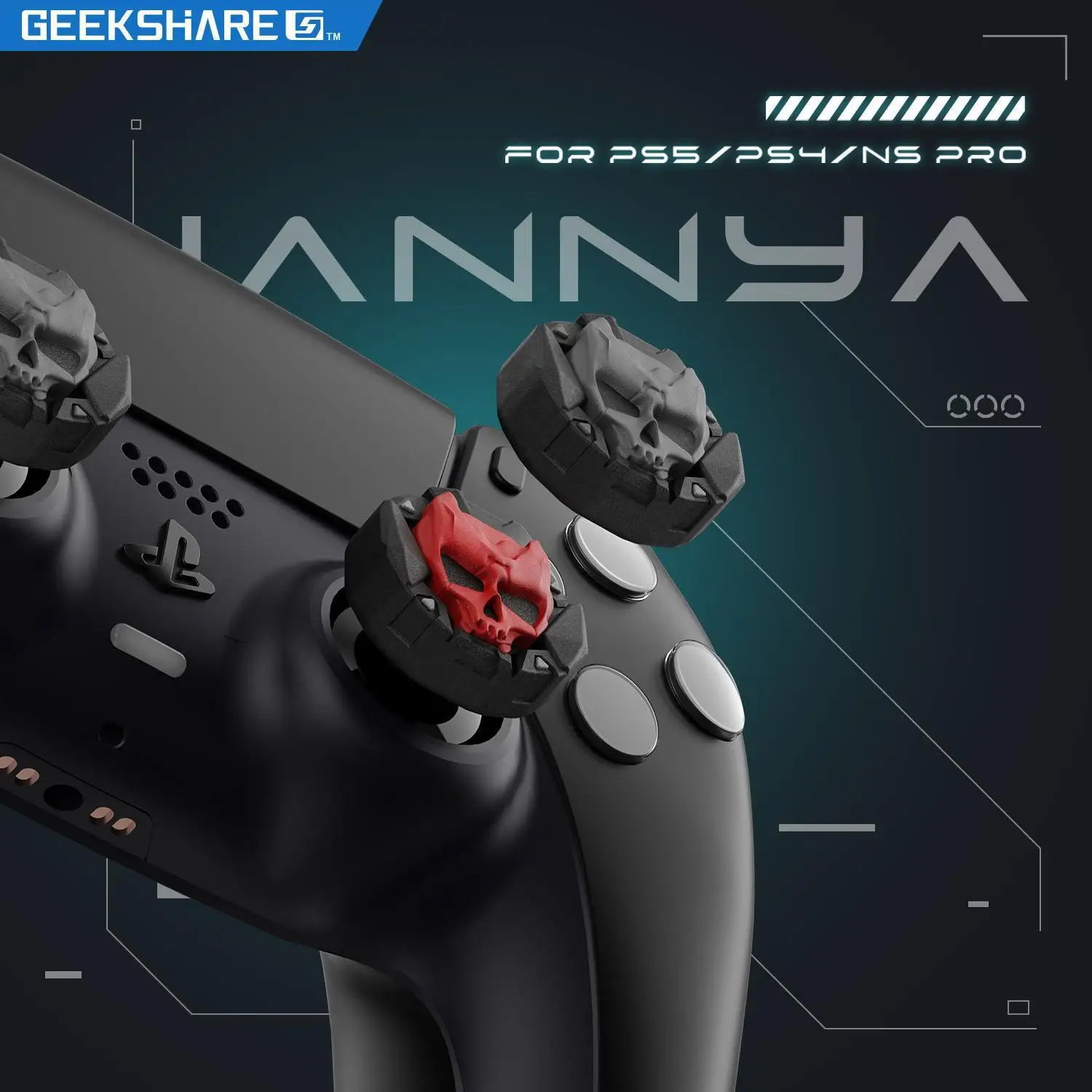 Funda de silicona con forma de calavera para Joystick, Protector para Sony PS5, PS4, PS3, Xbox One/360 Slim Series X/S Switch Pro