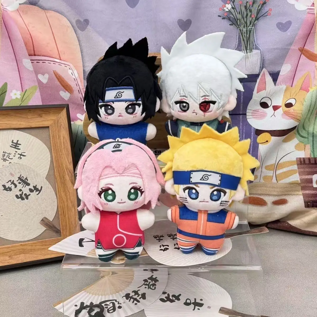 Kawaii Naruto Plush Doll Naruto Uzumaki Sasuke Uchiha Anime Cartoon Plushies Stuffed Animals Doll Keychain Pendant Perfect Gifts