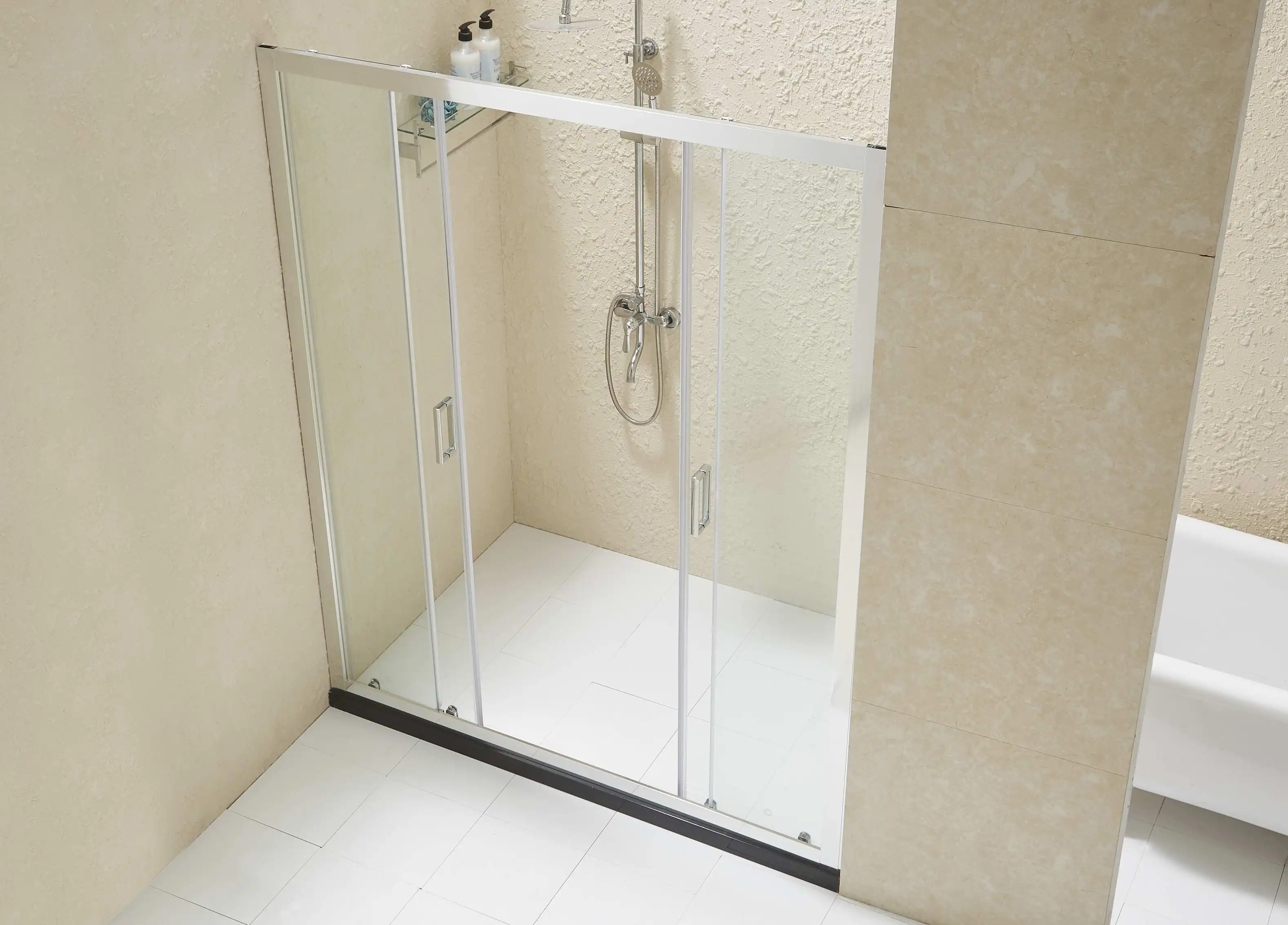 for Shower Shower Enclosure Sliding Bathroom Corner Aluminum Shower Room Glass Graphic Design Square Modern ABS Hotel 2 Years