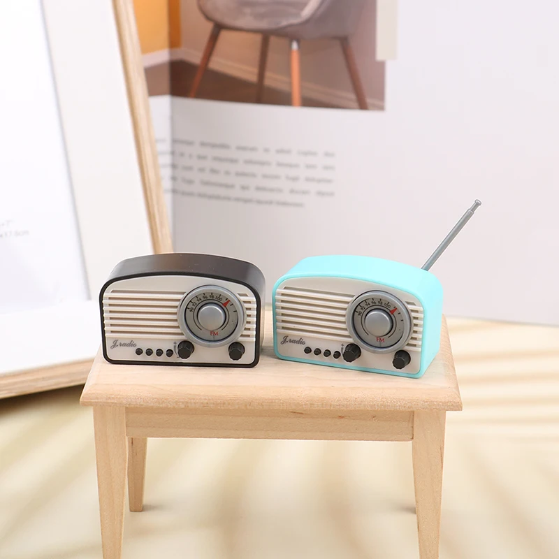 1Pcs 1:12 Dollhouse Miniature Simulation Mini Radio Model DIY Accessories Toy Childhood Memories