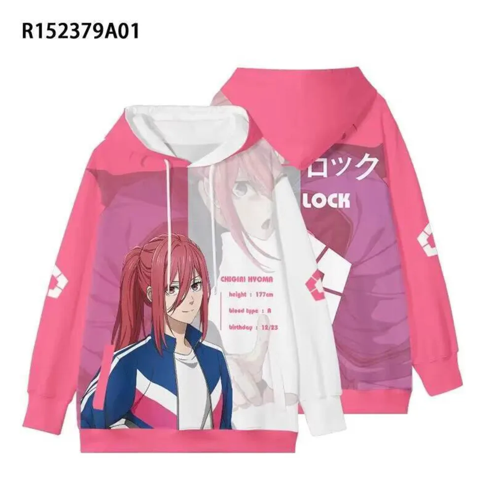 

Anime BLUE LOCK Chigiri Hyoma Autumn Winter Outerwear Fashion Hooded Outwear Slim Fit Hoody Birthday Gifts Boys Girls