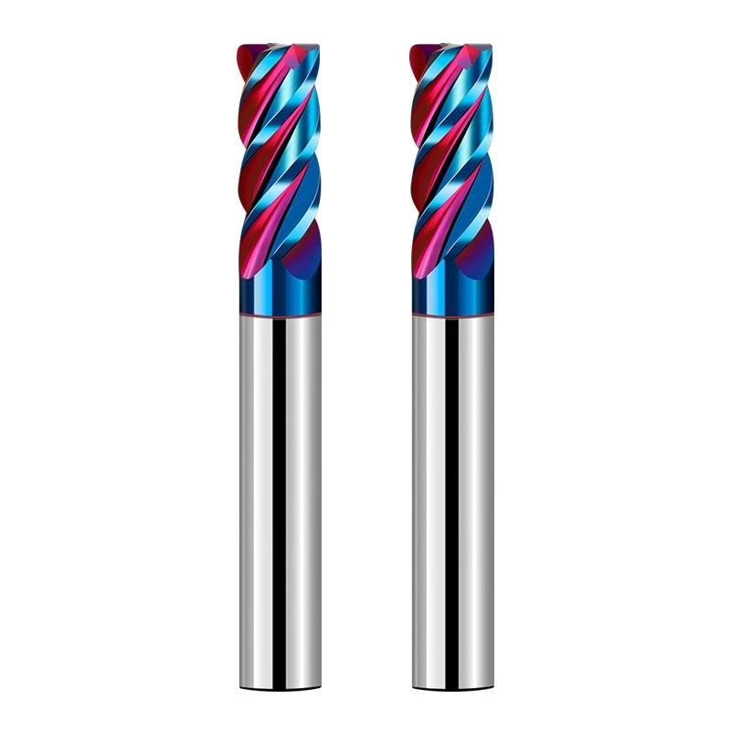 

R0.5 R8 Corner Radius End Mills CNC Milling Tool for Hardened Steel HRC65 Nano Blue Coated 4 Flutes Solid Carbide