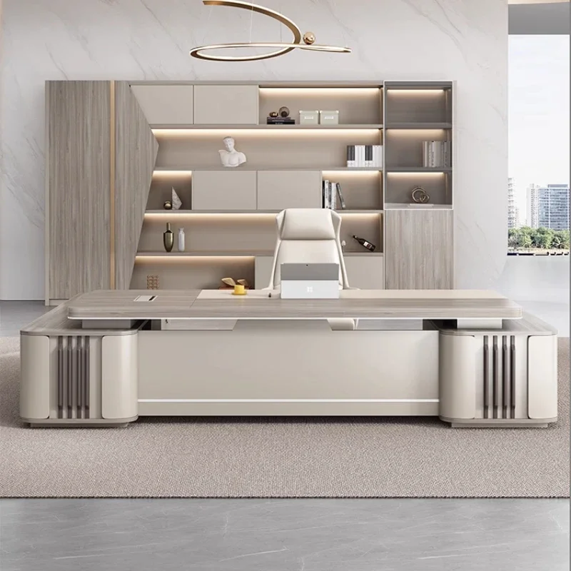 Luxury Large Organiser Desk Drawer Storage Chair Executive Reception Study Table Office L Shaped Escritorio Office Furniture