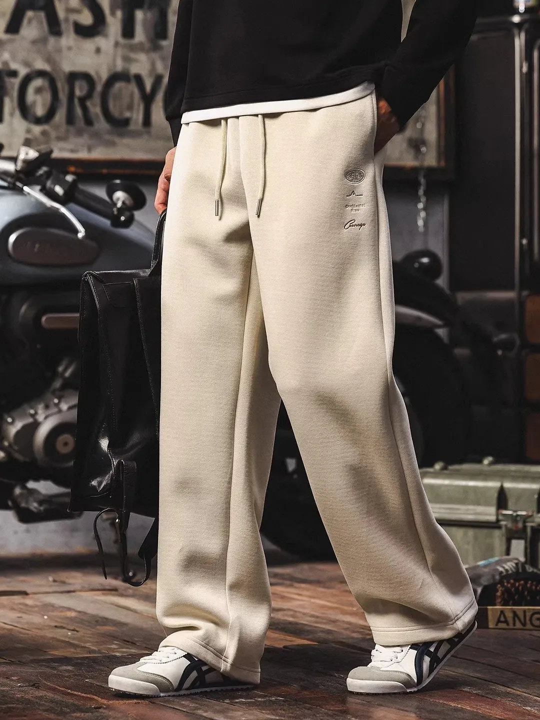 

Мужские брюки прямого кроя больших размеров, универсальные, свободные, широкие, модные, повседневные, для весны и осени, в стиле High Street