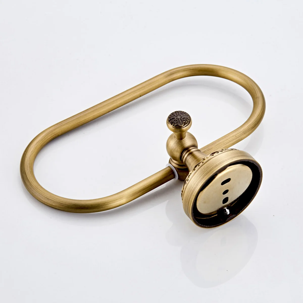 

Copper Towel Ring Black Oval Modern Bathroom Shelf Holder Wall Mount Rust-Proof Durable Simple Elegant Decorative