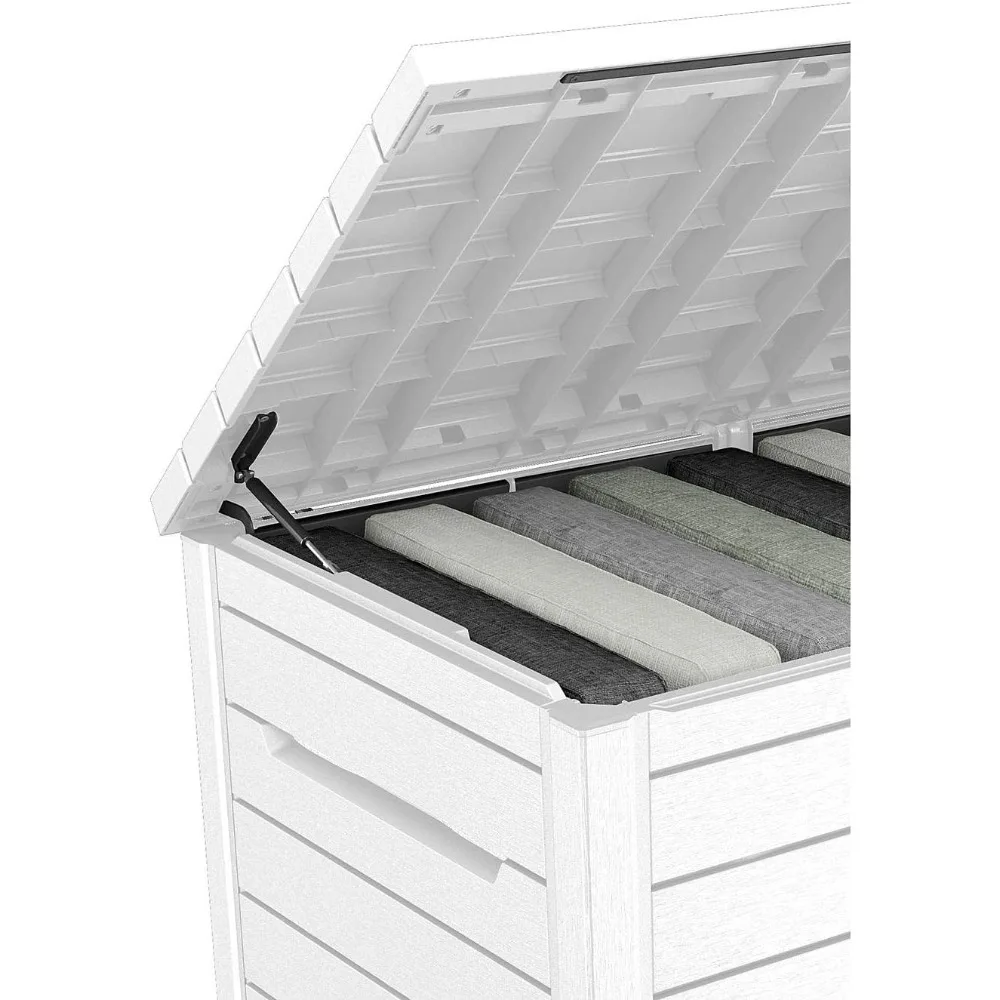 Extra grote opbergdoos voor buitendek van 230 gallon in wit