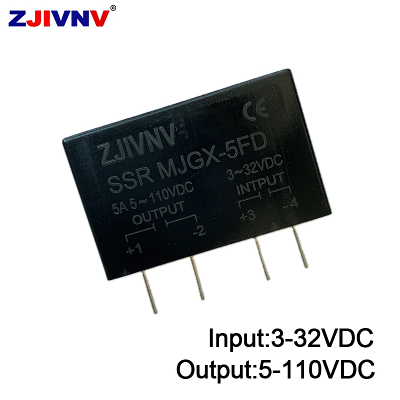 1pcs PCB Type Solid State Relay Dedicated with Pins SSR 5A Input 3-32VDC Output 110VDC Snubber Circuit Resistor Relay Switch