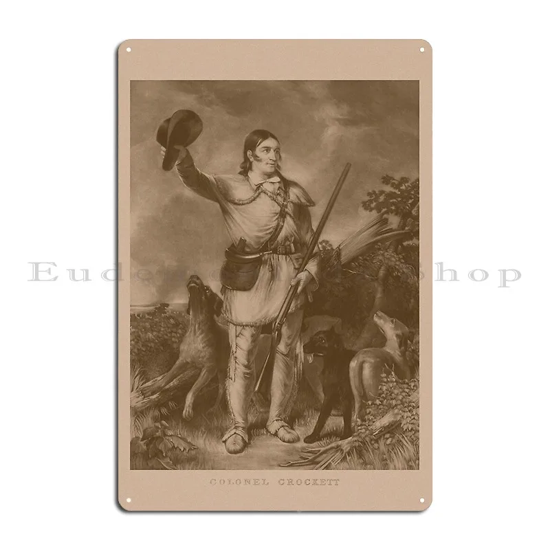 Colonel Davy Crockett Metal Plaque Wall Decor Kitchen Wall Decor Print Vintage Tin Sign Poster