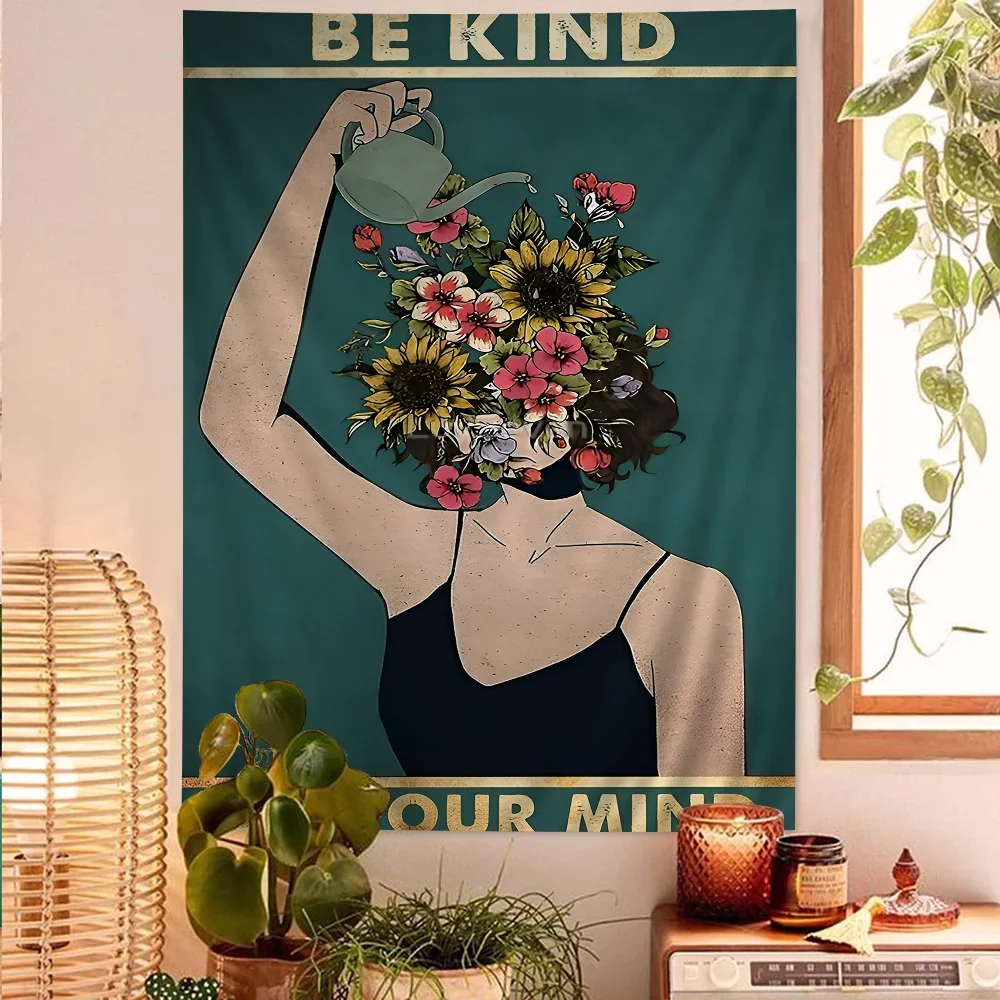 

Be Kind To Your Mind Anime Tapestry Art Science Fiction Room Home Decor Wall Art Decor