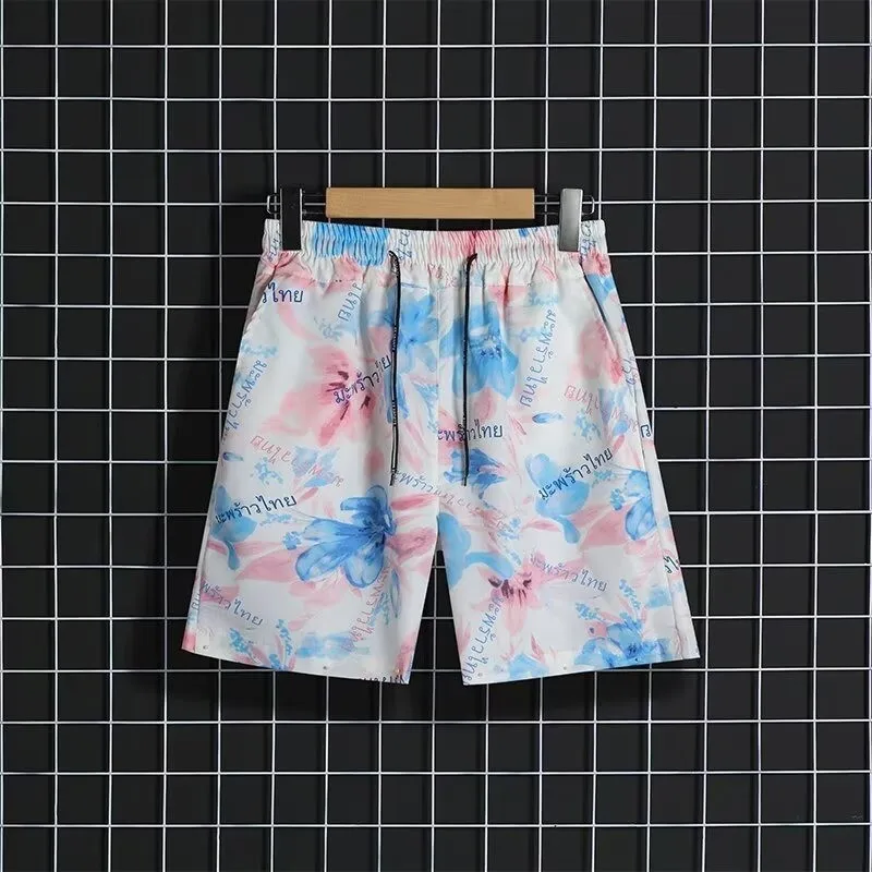 Men's Printed Sports Suit Shorts And Shirts Set Seaside Vacation Couple's Outfit Casual Matching Set