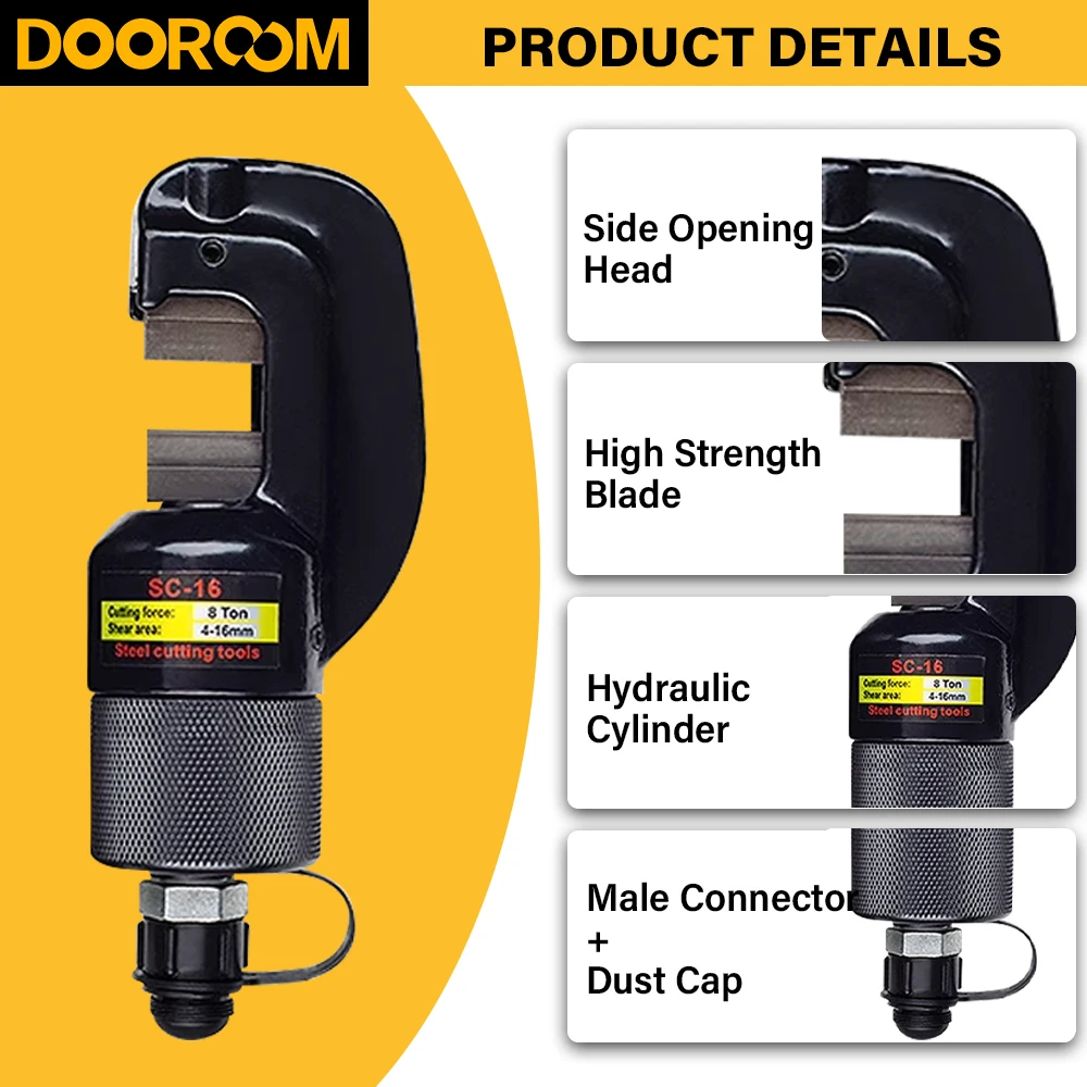 DOOROOM-cortador de barras de refuerzo hidráulico 14T, herramienta de corte, alicates divididos, cizalla hidráulica Manual, SC-16/SC-22/SC-25