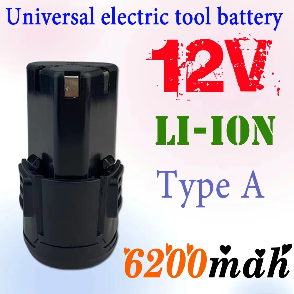 

Universal 12V 6200mAh Rechargeable Li-ion Battery For Electric Tools, Electric Drill, And Screwdriver For Battery Replacement