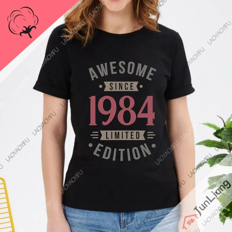 1984 Regalo di compleanno Divertenti T-shirt da uomo per uomo Abbigliamento 100% cotone Streetwear Abbigliamento da uomo T-shirt da donna Regali Y2k