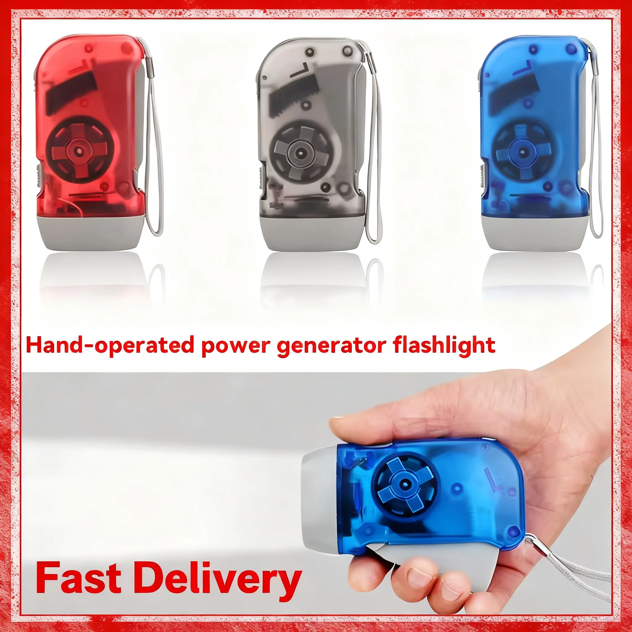 1/3pcs Mini Flashlight Hand Pressure Rechargeable Self-powered Outdoor Manual Power Generation Electric Torch for Camping Night