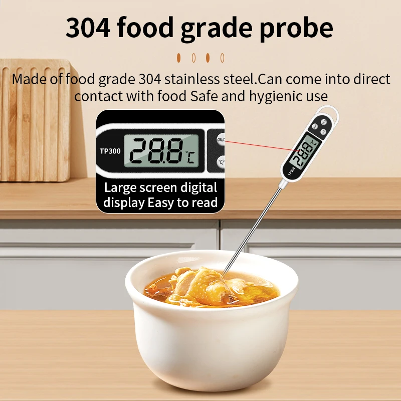 LUXIANZI TP300 Digital Food Thermometer with probe For Meat/BBQ/Milk/drinks Cooking Food Oven Kitchen Electronic Thermometer