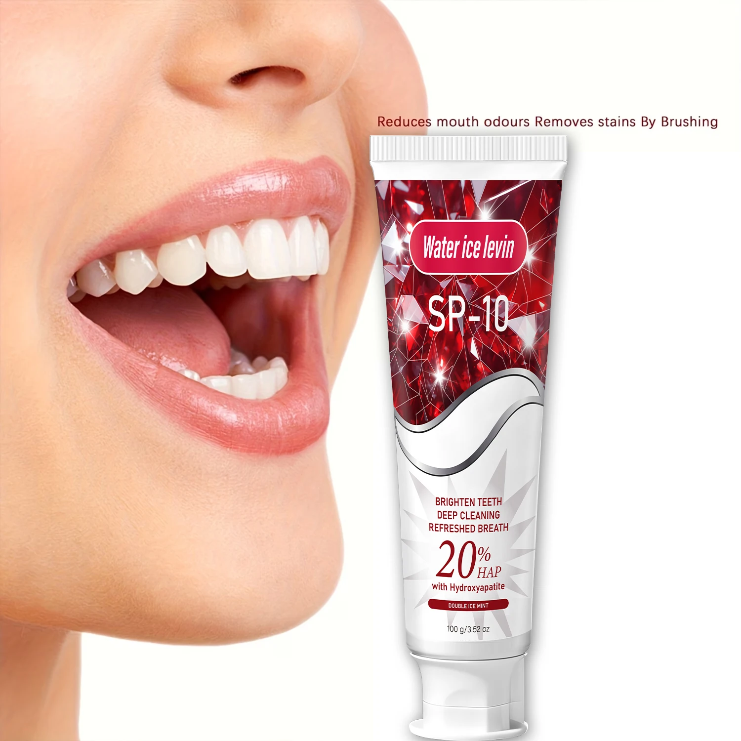 SP-10 Brightening Toothpaste - Deep Cleaning & Stain Remover, 20% HAP Infused, Cool Mint for Fresh Breath & Healthy Smile