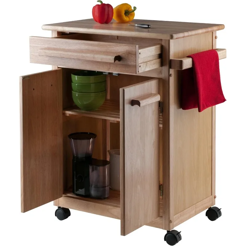 Winsome Wood Kitchen Cart, Natural, Single Drawer (82027)